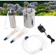 QHWJ 2L Goat Cow Milking Machine, Electric Small Portable Vacuum Milker Kit with Stainless Steel Milk Barrel, 2 Teat Cups and Cleaning Brush,Goat