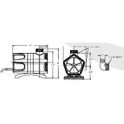 Little Giant 566409 1900 GPH Dual Discharge Waterfall Pump, 230 watts,Black,100509847