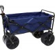 Mac Sports Heavy Duty Collapsible Folding All Terrain Utility Beach Wagon Cart, Blue/Black