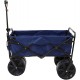 Mac Sports Heavy Duty Collapsible Folding All Terrain Utility Beach Wagon Cart, Blue/Black