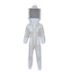 Unisex Bee Clothing Sting Proof Premium 3 Layer Unisex White Mesh Beekeeping Suit Ultra Ventilated Beekeeping Suit Round Veil-M