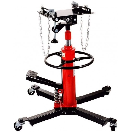 1100lbs 2 Stage Hydraulic Transmission Jack Stand Lifter Hoist for Car Lift, Adjustable Height Hydraulic Telescoping Transmission Jack with Foot Pump, 360° Swivel Wheel Lift Hoist