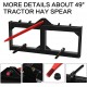 49 Inch Tractor Hay Spear Attachment EBESTTECH 3,000LBS Spike Skid Steer Quick Attach Bobcat Tractors with 1pc Red Hay Spear + 2pcs Black Stabilizer Spears Spike Fork Tine