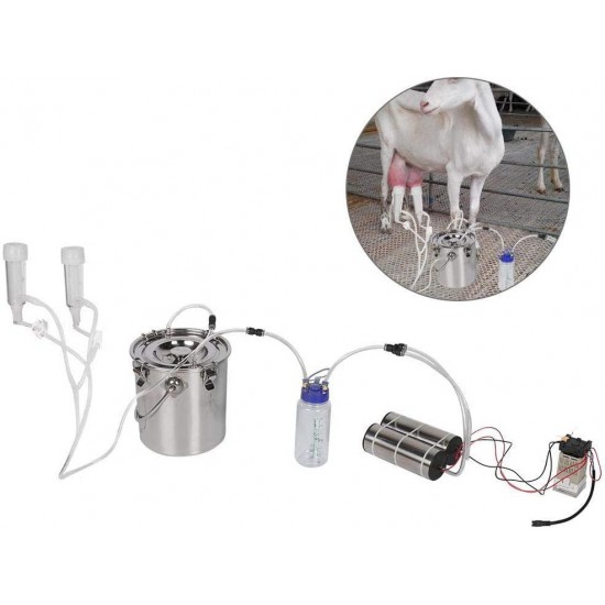 Yutiny 5L Electric Milking Machine Portable Goat Sheep Ewes Milker Cow Milking Kit Impulse Milking Machine for Home Small-scalefarm