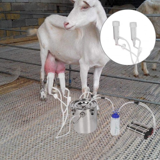 Yutiny 5L Electric Milking Machine Portable Goat Sheep Ewes Milker Cow Milking Kit Impulse Milking Machine for Home Small-scalefarm