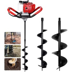 Pumplus Gas Powered 52CC Post Hole Digger for Fence and Planting with Extention and 6