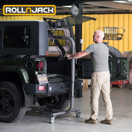 RollnJack Hard Top Removal Lift for Jeeps: 2007 -to- Present Jeeps (JK & JL), 2 and 4-Door Jeeps, Lifted Jeeps. Quick and Easy Assembly! Take Off Your Top in a Matter of Minutes