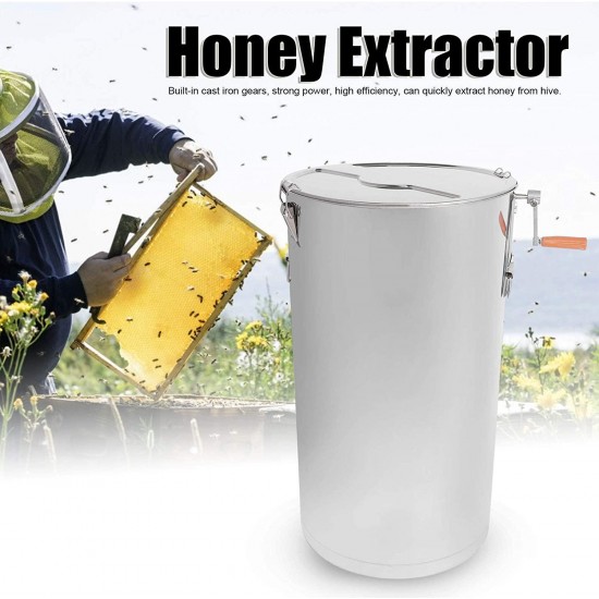 Aqur2020 Honey Extractor Stainless Steel Manual Honey Separator Centrifuge Beekeeping Accessory Stainless Steel Mesh Strainer Durable Highly Resistant Rust Oxidation