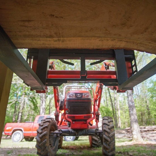 Titan Attachments Skid Steer 42 in Pallet Fork Frame 2 in Trailer Hitch Receiver for Bobcat Case Kubota 3 Point Tractor