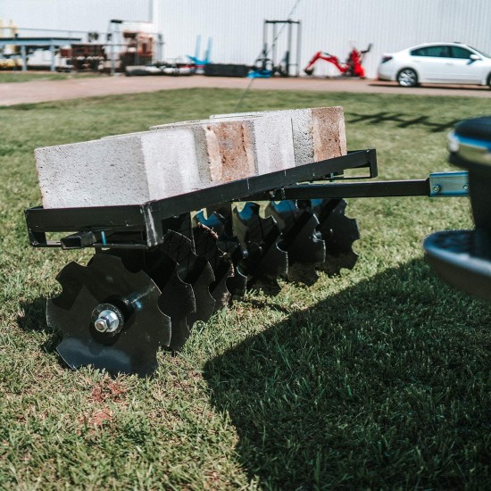 Titan Distributors Inc. 4-Ft Notched Disc Harrow Attachment Pull Behind for ATV and UTV 2-in Towball Hitch