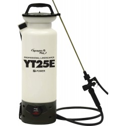 YT25E Battery Sprayer - 12V Lithium-ion with Viton Seals & O-Ring, Brass Wand & Nozzle & Shoulder Strap, 2 Gallon