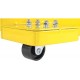 JEGS Low Profile Transmission Jack | 1,000 LBS Capacity | Lift Range 8.5” to 23” | 360 Degrees Pump Handle Rotation | Adjustable Load Support Arms | Yellow Steel Frame With JEGS Logo