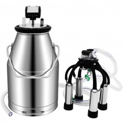 Tolsous Milking Machine for Goats Cows 25L Automatic Electric Portable Milk Vacuum Pulsation Dampener Stainless Steel Professional