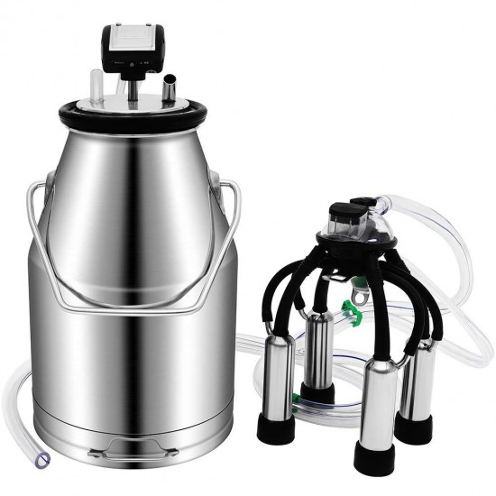 Tolsous Milking Machine for Goats Cows 25L Automatic Electric Portable Milk Vacuum Pulsation Dampener Stainless Steel Professional