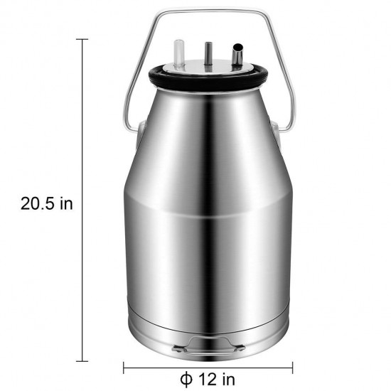 Tolsous Milking Machine for Goats Cows 25L Automatic Electric Portable Milk Vacuum Pulsation Dampener Stainless Steel Professional