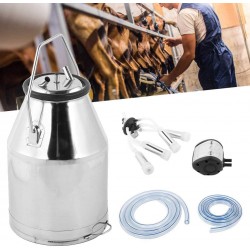 AYNEFY Milk Bucket, 25L Portable Stainless Steel Milking Milker Machine Bucket Tanks Container Barrel Tools for Home Garden