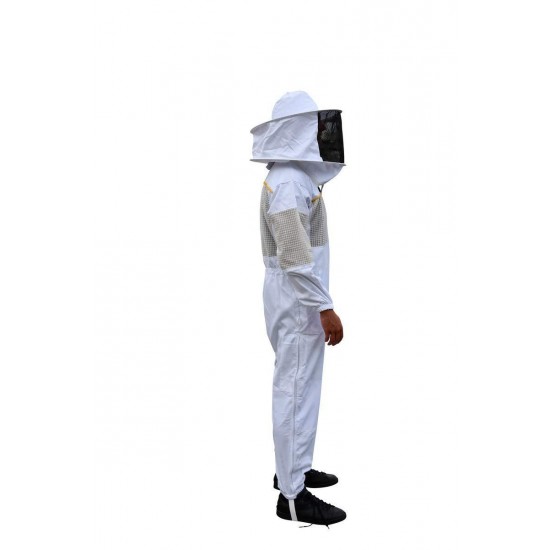 OZ ARMOUR Beekeeping Suit Ventilated Poly Cotton Extra Cool Beekeeper Costume Kit with 2 Hoods Fencing/Folding & Round Brim Hat (4-XL)