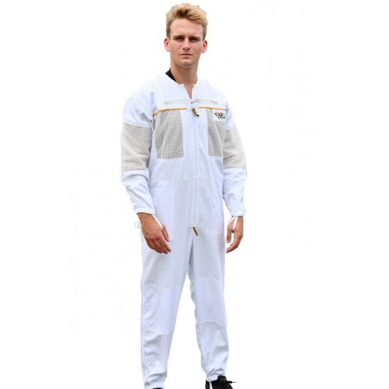 OZ ARMOUR Beekeeping Suit Ventilated Poly Cotton Extra Cool Beekeeper Costume Kit with 2 Hoods Fencing/Folding & Round Brim Hat (4-XL)