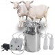 QHWJ 7L Goat Milking Machine Electric Vacuum Pulsation Sheep Milker Machine, Milking Kit with Stainless Steel Milk Barrel, 2 Teat Cups and Cleaning Brush