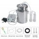 QHWJ 7L Goat Milking Machine Electric Vacuum Pulsation Sheep Milker Machine, Milking Kit with Stainless Steel Milk Barrel, 2 Teat Cups and Cleaning Brush