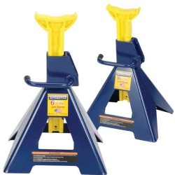 Hein-Werner HW93506 Blue/Yellow Jack Stands, 6 Ton Capacity (Set of 2)