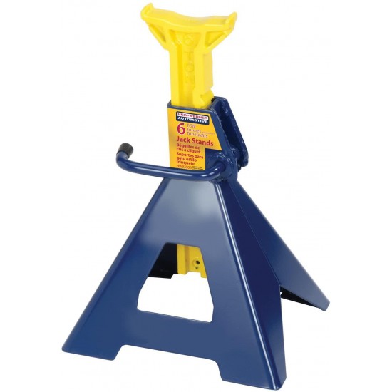 Hein-Werner HW93506 Blue/Yellow Jack Stands, 6 Ton Capacity (Set of 2)