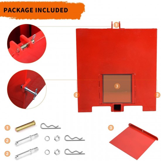 YINTATECH Ballast Box 3 Point Category 1 Tractor and Loader Hitches Attachment