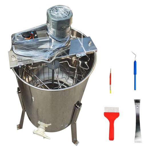 INTBUYING Electric Honey Extractor 3 Frame Stainless Steel 110V Honey Motorized Separator Beekeeping Equipment