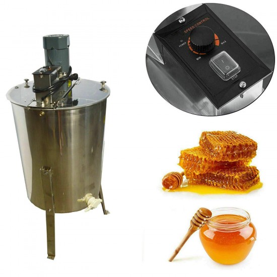 INTBUYING Electric Honey Extractor 3 Frame Stainless Steel 110V Honey Motorized Separator Beekeeping Equipment