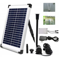 ECO-WORTHY Solar Fountain Water Pump Kit 12W, 160GPH Pump, 12 Watt Solar Panel With Battery Backup and Charge Cable for Sun Powered Fountain, Pond Aeration, Hydroponics, Garden Decoration, Aquaculture