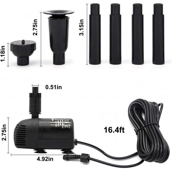 Solar Fountain Water Pump Kit 30 W, Lift 8.5 FT Submersible Powered Pump and 30 Watt Solar Panel for Sun Powered Fountain, Pond Aeration, Hydroponics, Garden Decoration, Aquaculture(Battery Backup)