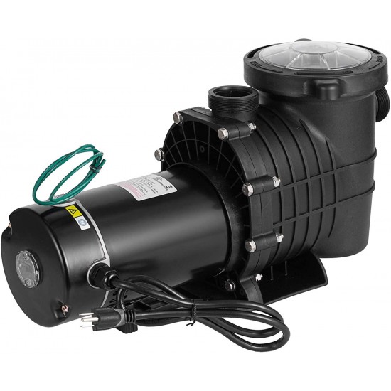 SHZOND Swimming Pool Pump 1.5HP 110/220V Pool Pump Single Speed 1100W in/Above Ground Pool Pump (1.5HP)