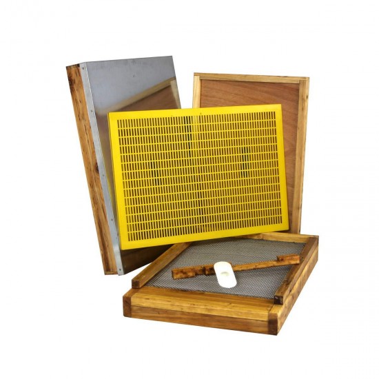 Hoover Hives 8 Frame Langstroth Beehive Parts Kit Dipped in 100% Beeswax Includes Telescoping Top Cover, Oval Bee Escape, Inner Cover, Screened Bottom Board, Entrance Reducer & Queen Excluder