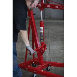 Strongway Hydraulic Engine Hoist with Load Leveler - 2-Ton Capacity, 1in.-82 5/8in. Lift Range