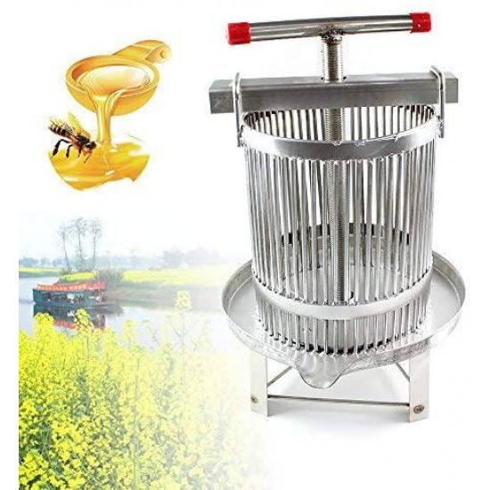 TFCFL Universal Household Manual Bee Honey Press Presser Wax Machine for Beekeeping Agriculture Vertical Stripe Silver (55cm/21.7