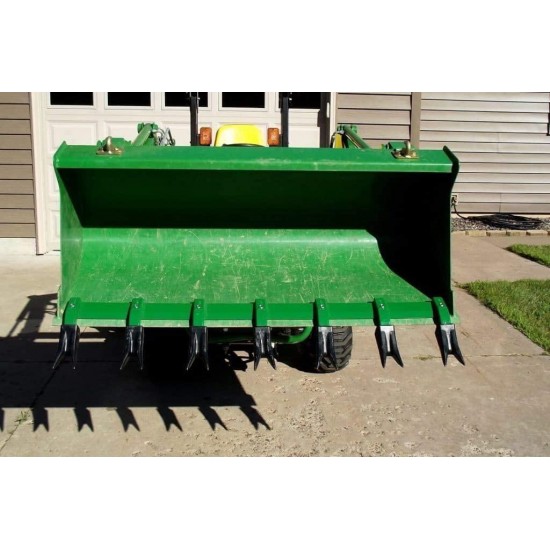 Heavy Hitch Green 49 Inch Bucket Tooth Bar for Sub-Compact Tractor No Drilling Required | Heavy Duty Design Made in USA