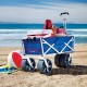 Mac Sports Heavy Duty Collapsible Folding All Terrain Utility Beach Wagon Cart, Blue/White