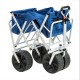 Mac Sports Heavy Duty Collapsible Folding All Terrain Utility Beach Wagon Cart, Blue/White