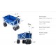 Mac Sports Heavy Duty Collapsible Folding All Terrain Utility Beach Wagon Cart, Blue/White