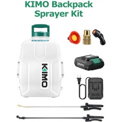 Battery Powered Backpack Sprayer, KIMO 3 Gallon Garden Sprayer w/ 2.0Ah Battery for Long Time Spray, 2 Extended Wands, No Manual Pumping Required Electric Sprayer for for Weeding, Spraying, Cleaning