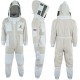 SFVG- 3X Layer Ultra Ventilated Safety with Free Gloves Protective Unisex White Fabric Mesh Beekeeping Suit Beekeeper Suit Outfit Fencing Veil