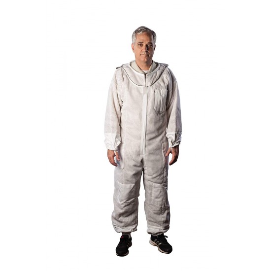 Forest Beekeeping Supply Ventilated Suit - Clear View Fencing Veil YKK Brass Zippers Light Weight & Maximum Protection Professional & Beginner Beekeepers (Medium)