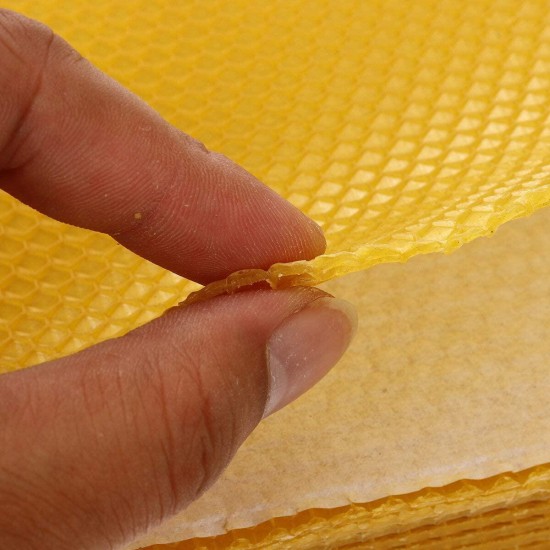 30Pcs Beehive Brood Box Wired Wax Foundation Honeycomb Sheets Beekeeping Tools