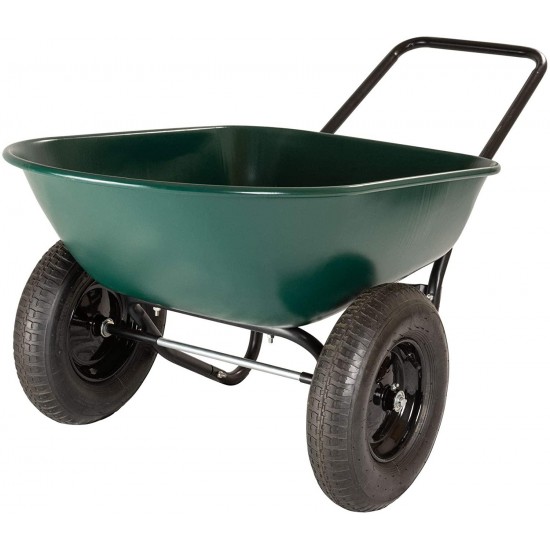 Garden Star 70005 Large Steel Tray Yard Rover Wheelbarrow, Green/Black