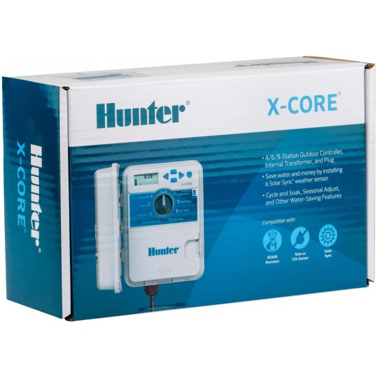 Hunter Industries XC800 X-Core 8-Station Outdoor Irrigation Controller, Gray