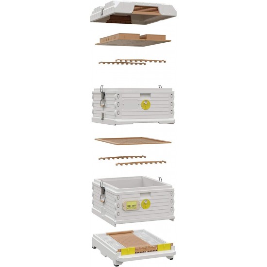 Apimaye Ergo Plus Langstroth Size Insulated Bee Hive Set [No Frames Included] (White)