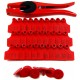 500 Sets Numbered Plastic Livestock Ear Tags for Cattle Pigs Calf Hogs Goat Animal Identification TPU Earring Tagger with 1 pcs Pliers Applicator, Red