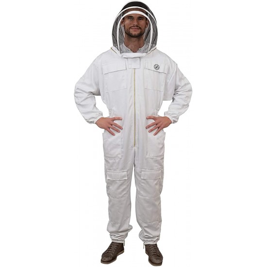 Humble bee 411 Polycotton Fencing Veil Beekeeping Suit, Arctic White