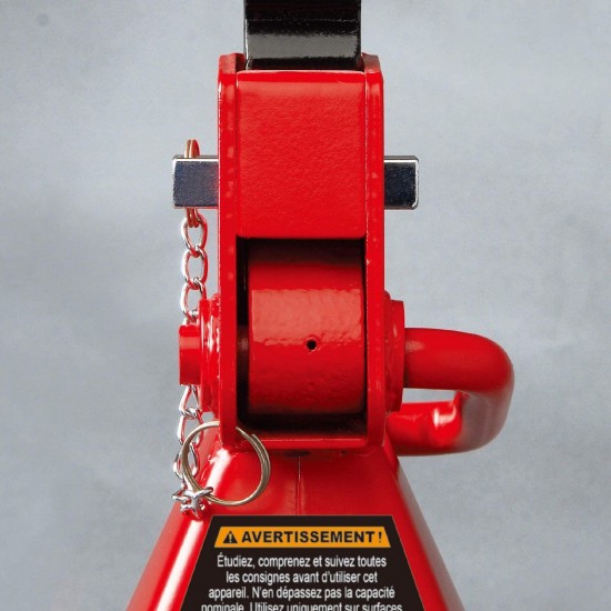 BIG RED T46002A Torin Steel Jack Stands: Double Locking, 6 Ton (12,000 lb) Capacity, Red, 1 Pair