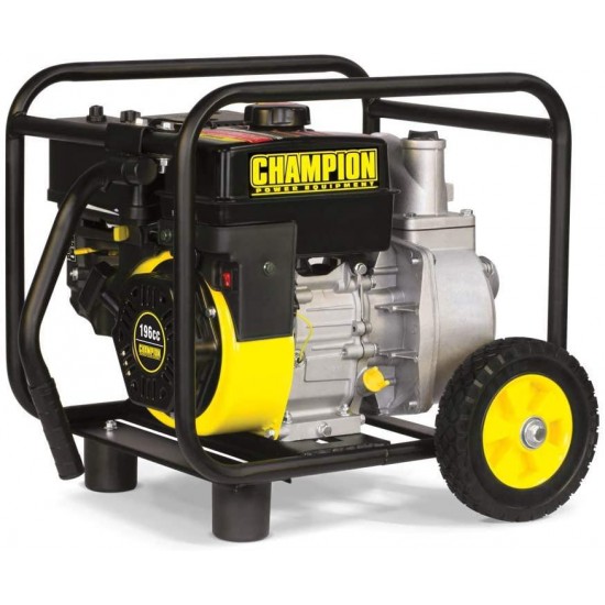 Champion 66520 2-Inch Gas-Powered Semi-Trash Water Transfer Pump with Hose and Wheel Kit